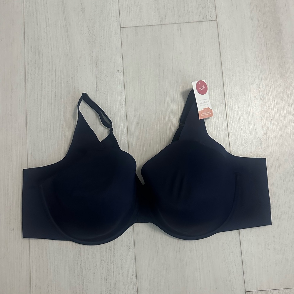 NWT Cacique Lightly Lined Full Coverage Underwire Bra Sz‎ 50D Navy Blue $59